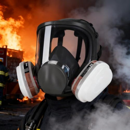 15 in 1 Reusable Half Face Mask, with Filters, Anti-Fog Glasses, Adjustable Headstraps for Anti-Fog, Dust-Proof