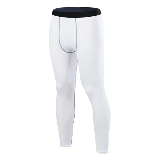 Smatstyle Men’s Compression Pants Athletic Compression Leggings Sports Tights Fit Running Base Layer Workout Basketball Gym (CA/US, Alpha, Large, Regular, Regular, White)