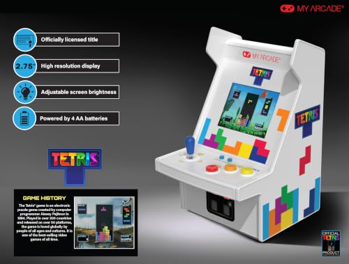 My Arcade Tetris Micro Player Pro: Tetris Games, Fun Video Game, 2.75" Color Screen