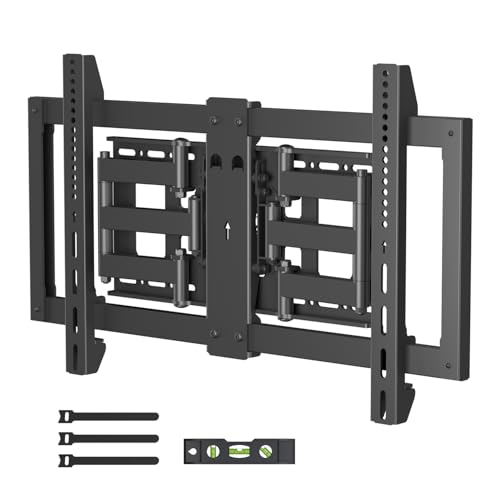Suptek Ultra Slim Full Motion TV Wall Mount for 37-82 inch TVs, 1.3" Thin Low Profile Bracket, Dual Swivel Articulating Tilt, 6 Arms, Max VESA 600x400mm, Supports Up to 132lbs, Fits 16” Studs, MAUS01A