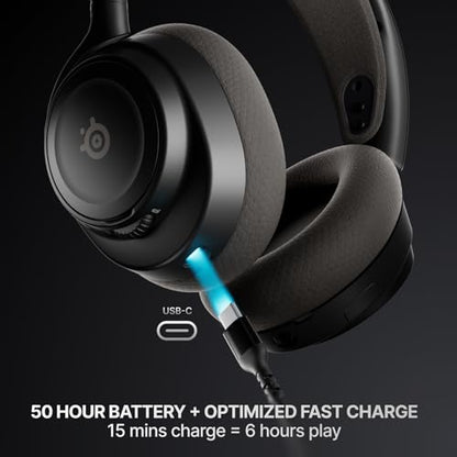 SteelSeries Arctis Nova 7 Wireless Gen 2 Gaming Headset - Real-Time App Control, 50+ HR Play, Neodymium Drivers, Mix 2.4GHz/Bluetooth, PC, PS5, PS4, Switch 1/2, Mobile - Black