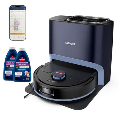 Bissell FlexClean FurForce Robot Vacuum & Mop with No Tangle Pet Brush Roll, LiDAR Navigation & Liftable Pad for Pet Hair Removal on Hard Floors & Rugs, 180min Runtime 60-Day Dust Collection, 4270F