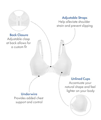 Bestform womens Women's Casual Value Cotton Stretch Underwire Minimizer Bra, White, 36C US