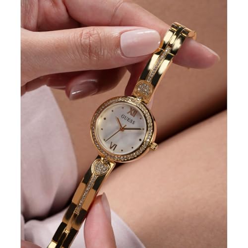 GUESS Ladies Stainless Steel Gold Tone Bracelet Watch (Model: GW0655L2)