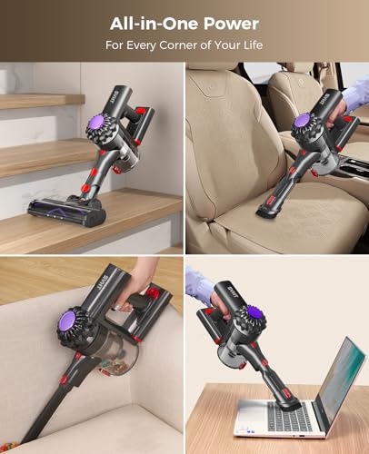 Cordless Vacuum Cleaner, 500W 45KPA 45Mins Stick Vacuum Cleaners for Home