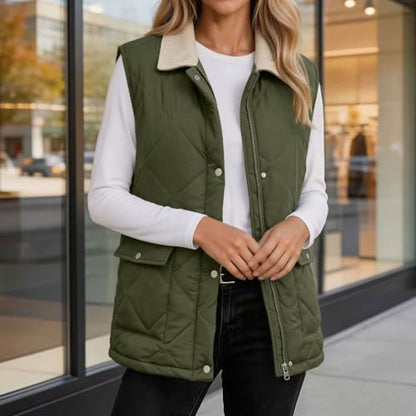 Generic Ladies Winter Vest Packable Quilted Puffer Jackets Zip Up Coats