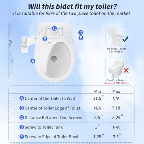 SAMODRA Non-Electric Bidet Attachment for Toilet – Self-Cleaning Dual Nozzle (Frontal & Rear Wash), Adjustable Water Pressure, Fits Most Toilets, Easy Installation (Classic White)