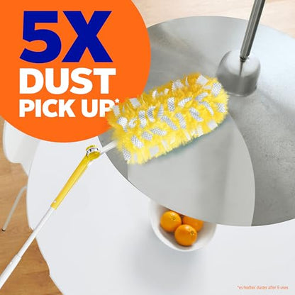 Swiffer Duster Kit with 3ft Extendable Handle, Heavy Duty Dusting Starter Kit with 4 Refills, for Ceiling Fans, Vents and Hard to Reach Places