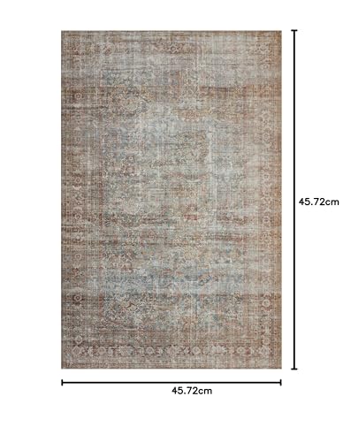 Loloi Chris Loves Julia Jules Collection JUL-05 Lagoon/Brick 18" x 18" Sample Rug