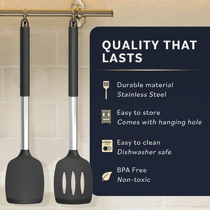 Home Hero 2 Pcs Heat Resistant Silicone Kitchen Utensil Set