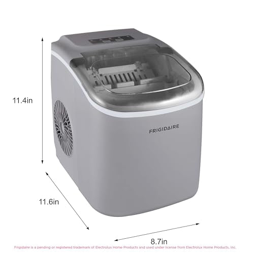 FRIGIDAIRE EFIC189-Silver Compact Ice Maker, 26 lb per Day, Silver