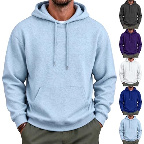 Generic Hoodies for Men Fleece Lined Athletic Hooded Sweatshirt for Running | Basic Hoodies,Casual Baggy Pullover Sweatshirts for Workout Running Hiking,Comfy Oversized Hoodie with Pockets