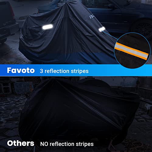 Favoto Motorcycle Cover Waterproof Outdoor Storage Oxford Fabric
