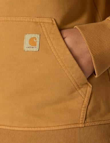 Carhartt Women's Relaxed Fit Midweight Garment Dye French Terry Hooded Sweatshirt, Carhartt Brown, Medium