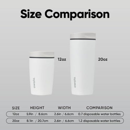 Owala SmoothSip Slider Insulated Stainless Steel Coffee Tumbler, Reusable Iced Coffee Cup, Hot Coffee Travel Mug, BPA Free 20 oz, Sugar High