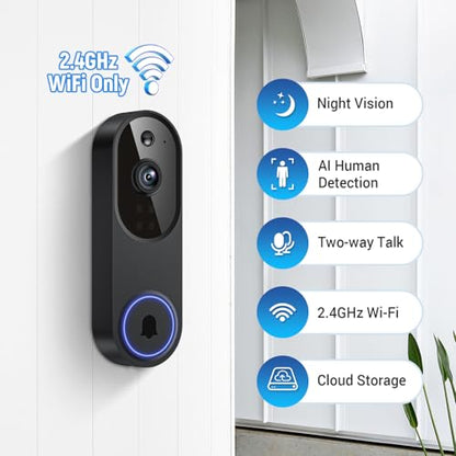 Nexosoar 1080p Wireless Doorbell Camera with Real-Time Alerts