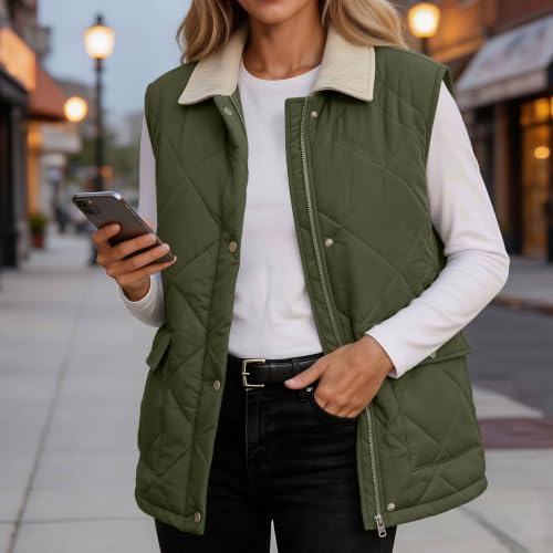 Generic Ladies Winter Vest Packable Quilted Puffer Jackets Zip Up Coats