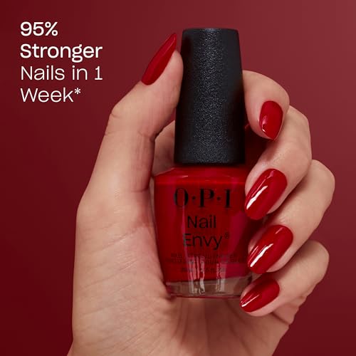 OPI Nail Envy Strengthener Big Apple Red | Opaque Bright Red Crème Strengthening Nail Polish Treatment | Strengthen Weak & Thin Nails
