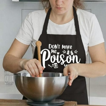 Funny Cooking Aprons for Women with Pockets, Kitchen Chef Apron for Baker, Birthday Gift for Mom Wife Friend