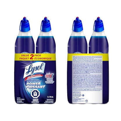 Lysol Power Toilet Bowl Cleaner, Disinfectant Gel, 2 X 710 mL