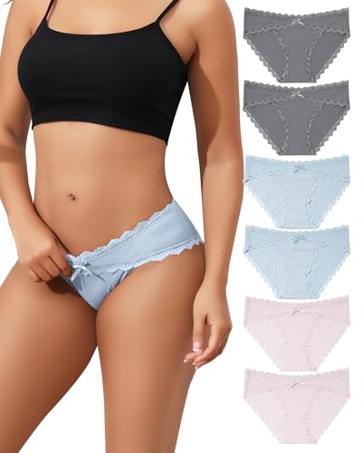 Levao Low Rise Cotton Underwear for Women Sexy Bikini Panties Soft Briefs