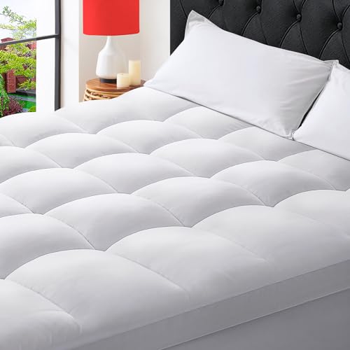 Queen Mattress Topper, Extra Thick Mattress Pad for Back Pain Relief, White