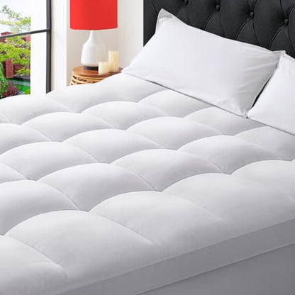Queen Mattress Topper, Extra Thick Mattress Pad for Back Pain Relief, White