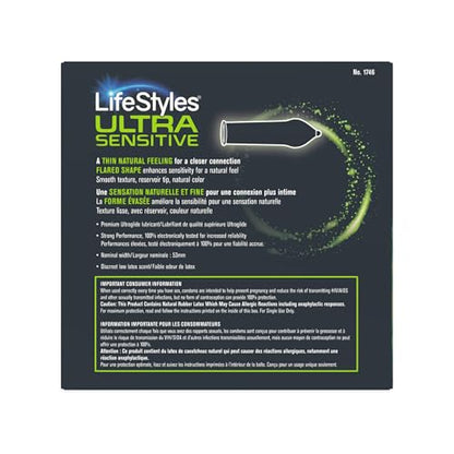 LifeStyles Ultra-Sensitive Condoms – 36 Count – Natural-Feeling, Lubricated Latex Condoms