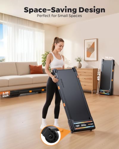 Acezoe Walking Pad Treadmill, 15% AUTO Incline, Bluetooth Speaker | Tapis Roulant for Home & Office, Under Desk Treadmills, 3.0HP Brushless Quiet Motor, 300lbs Capacity, LED Display, APP
