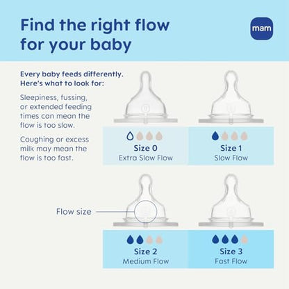 MAM 5oz Easy Start Anti-Colic+ Vented Baby Bottle, 0+ Months, 4 Pack, Boy