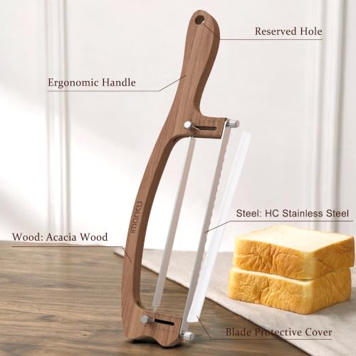 imarku Adjustable Bread Slicer for Homemade Bread, Sourdough Bread Knife