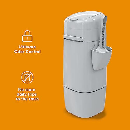 Litter Genie XL+ Pail with 24 ft Jumbo Refill, Ideal for Multi-Cat Homes | Large odour-locking pail, holds up to 21 days of cat litter, and includes a Jumbo Refill lasting up to 4 months for 1 cat.