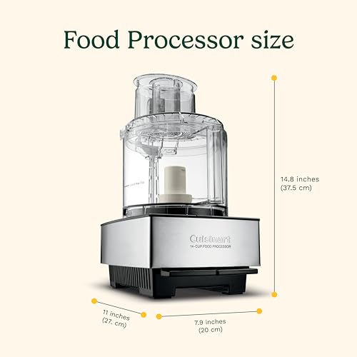 Cuisinart Food Processor 14-Cup Chopper for Mincing, Dicing, Shredding, Puree & Kneading Dough, Stainless Steel (DFP-14BCNYC)