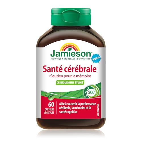 Jamieson Brain Health & Memory Support, BacoMind, Bacopa Monnieri, Supports Brain Health, Performance, and Memory. NON-GMO, 60 Capsules, Proudly Canadian