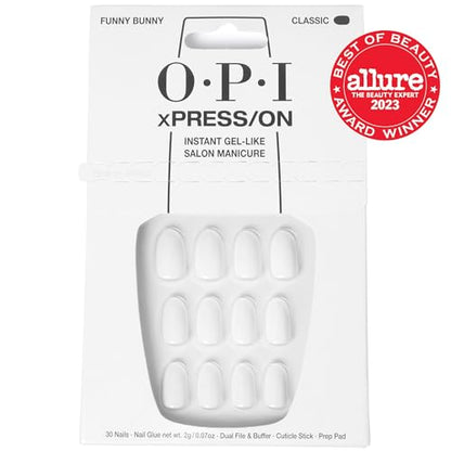 OPI xPRESS/ON Funny Bunny | Soft White Short Round Press On Nails
