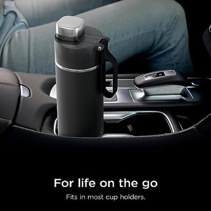 Ninja Thirsti™ 24oz Travel Bottle, Onyx Black, Keeps Drinks Cold & Fizzy, DW2401CBK (Canadian Version)