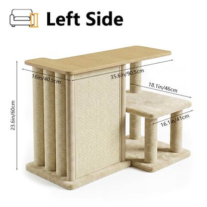 Large Cat Scratcher Side Table for Couch, Couch Protector End Table