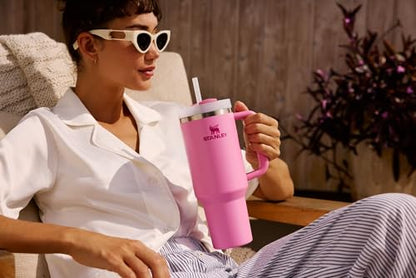 Stanley Quencher H2.0 Tumbler with Handle and Straw 40 oz Flowstate 3-Position Lid Cup Holder Compatible for Travel Insulated Stainless Steel Cup BPA-Free Meadow