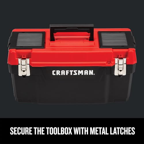 CRAFTSMAN® 20 in. Plastic Toolbox, with Metal Latches, Top Organizers and Removeable Tray (CMST20901)