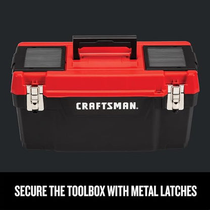 CRAFTSMAN® 20 in. Plastic Toolbox, with Metal Latches, Top Organizers and Removeable Tray (CMST20901)