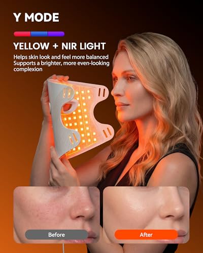 MICEYLIVE Red Light Therapy Mask for Face Licensed by Health Canada | 460–850nm LED Face Mask with 3 Light Modes, 2000mAh Remote, 10–30 Min Timer, Skin-Friendly Silicone At-Home Skincare Device