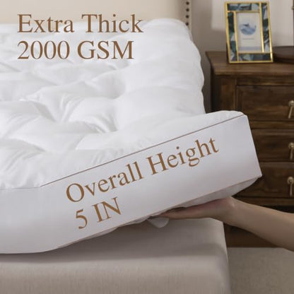 WhatsBedding 5 Inch Memory Foam Mattress Topper (Queen, 60x80 Inch)