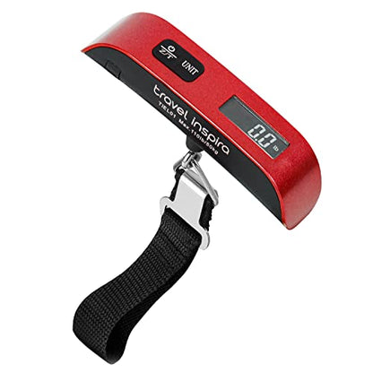 travel inspira Luggage Scale, Digital Hanging 110lb Rubber Paint Red