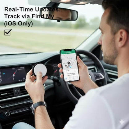 GPS Tracker for Vehicles,Mini Hidden Car Tracker with 4 Waterproof Cases and Keyrings, No Monthly Fee Car Tracker with Apple Find My(iOS Only) -（White,4PCS）