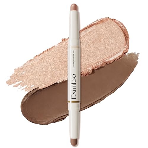 Exmiloo Cream Eyeshadow Stick, Taupe Matte & Rose Gold Shimmer Duo