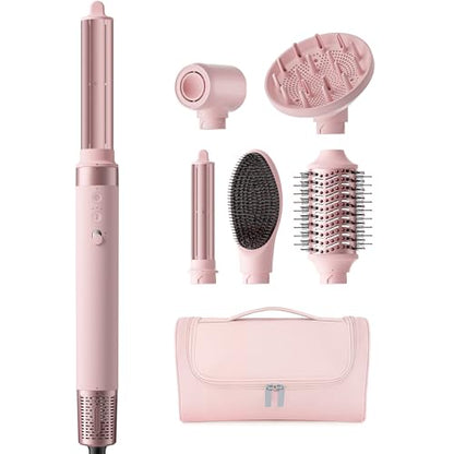 MESCOMB 6 IN 1 High Speed Hot Air Styler Hair Dryer Brush Kit, Soft Pink