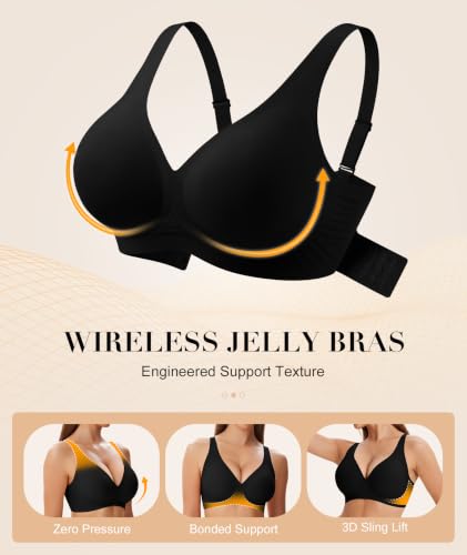 SIMIYA Jelly Bras for Women Wireless Seamless No Underwire Comfortable