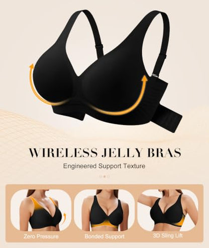SIMIYA Jelly Bras for Women Wireless Seamless No Underwire Comfortable