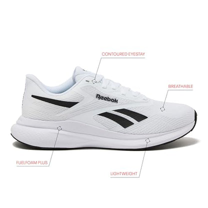Reebok Men's Energen 4 Running Shoes, Lightweight Athletic Sneakers, Footwear White/Core Black, 9