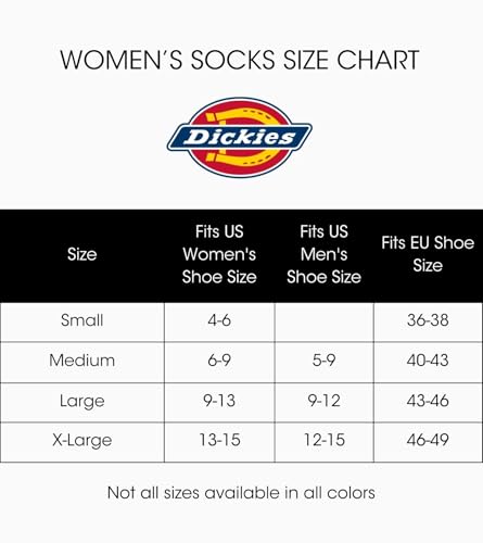 Dickies Women's Dri-tech Fashion Moisture Control Crew Socks, Available in S-XL (5, 6, 12 Pairs), Black Stripe (6 Pairs), X-Large